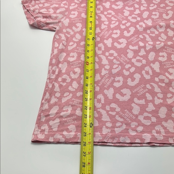 Assholes Live Forever Women's Tee Medium Print Leopard Print Cotton Short Sleeve - Picture 4 of 12